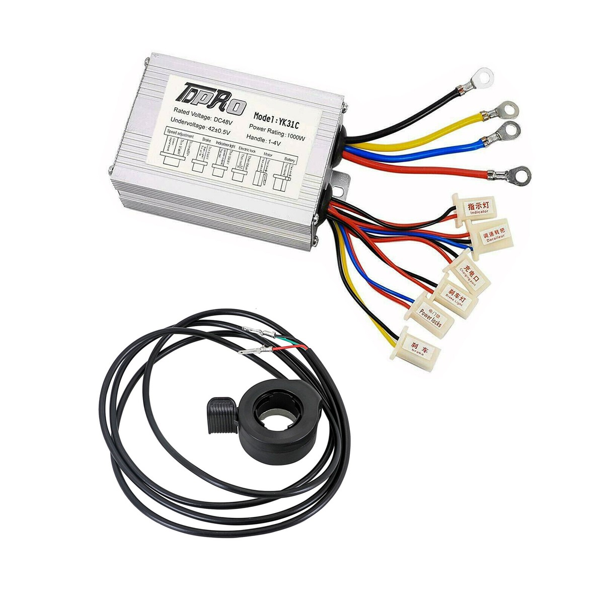 48V 1000W Brushed Motor E-Bike Scooter Speed Controller &Thumb