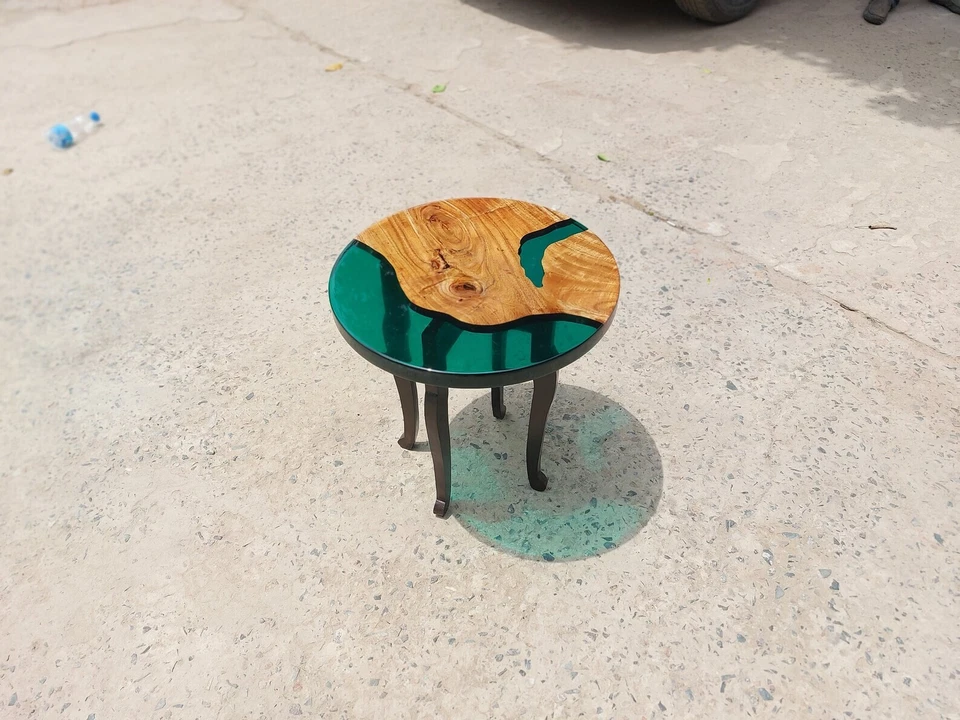 Epoxy Table, Live Edge Wooden Table , Epoxy Resin River Table, Round Natural Woo - Image 2 of 4