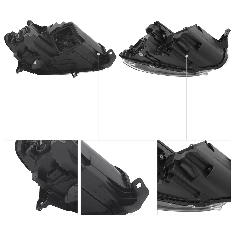 Xenon/HID Headlights For 2012-2015 Mercedes-Benz ML250 ML350 Headlamps Pair Set - Imagem 3 de 4