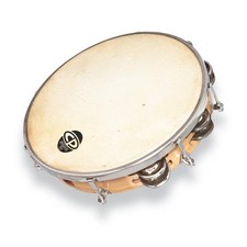CP by LP CP391 10 Handheld Double Row Tunable Wood Tambourine - Steel Jingles