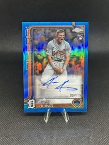 Jace Jung 2025 Topps Chrome Baseball #RA-JJ Rookie Auto True Blue Refractor /150