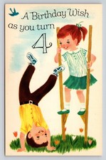 Photochrome Birthday Wish 4 Child Postcard CRG 1314 Made in USA