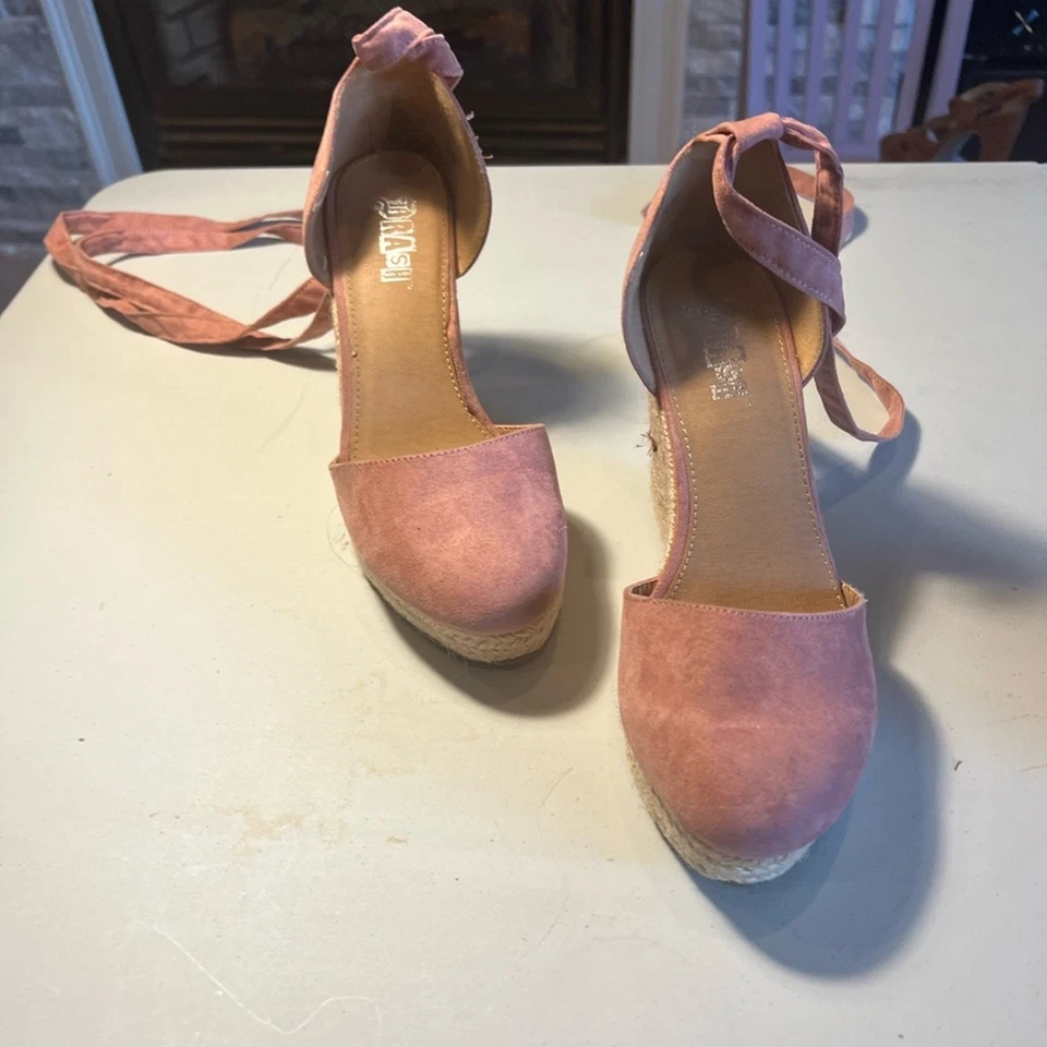 Alpargata BRASH Escape tacones de cuña en rosa malva (talla 6) Foto 4 de 4