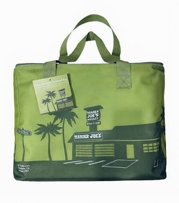 2x Trader Joe s 8 Gallon Insulated Tote Bags Olive Green + Dusty Blue NWT