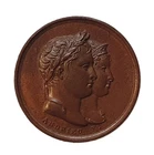 1811 Napoleon & King of Rome Tiny Medal Andrieu aUNC Copper 15mm