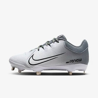 Women's Nike Hyperdiamond 4 Pro Metal Softball Cleats - Grey & White -9.5 NIB