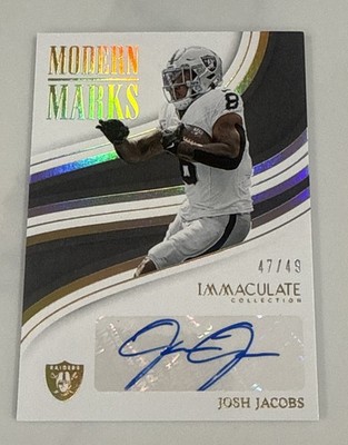 2023 Panini Immaculate Josh Jacobs Modern Marks Autograph /49 Raiders
