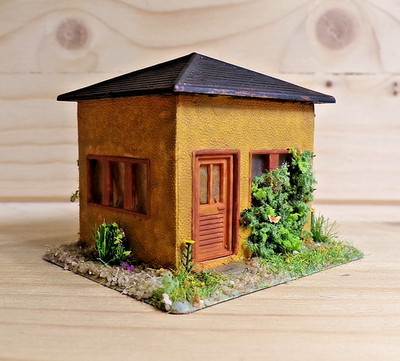 #b113 DIORAMA ''FERIEN-HAUS'' - H0 - 1:87 - zur Erholung - klein aber OHO !