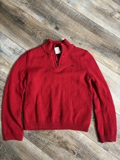 Tommy Bahama Red Quarter zip pullover Sweater boys size 7/8 coastal