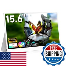 QAF Portable Monitor 15.6 Inch FHD 1080P USB-C HDMI IPS HDR Ultra-Thin White