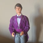 Vintage Barbie Ken Fashion Doll Brown Hair Blue Eyes Purple Tuxedo Outfit 12in