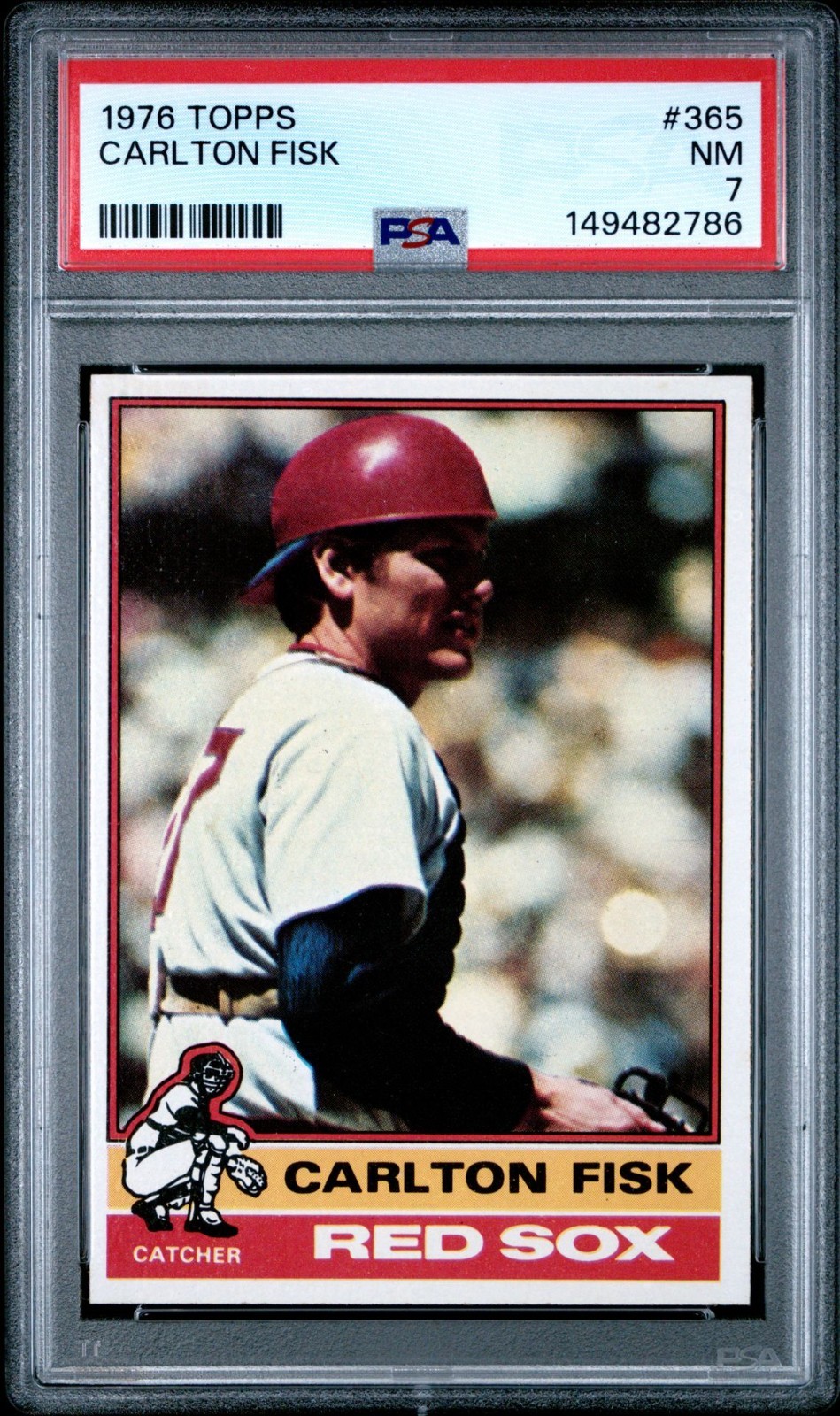 1976 Topps Carlton Fisk Baseball Card #365 PSA 7 Near Mint