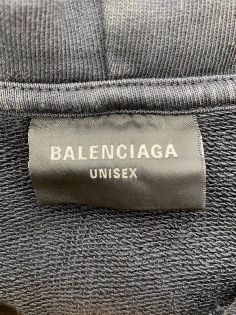BALENCIAGA Felpa con cappuccio zip 23aw stampa artistica offshore S cotone GRIGIO 770939 TPVM9 usata