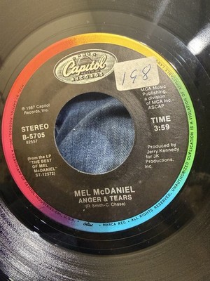 Mel McDaniel   Anger & Tears / Sunday Mornin' Preachers, 45 RPM