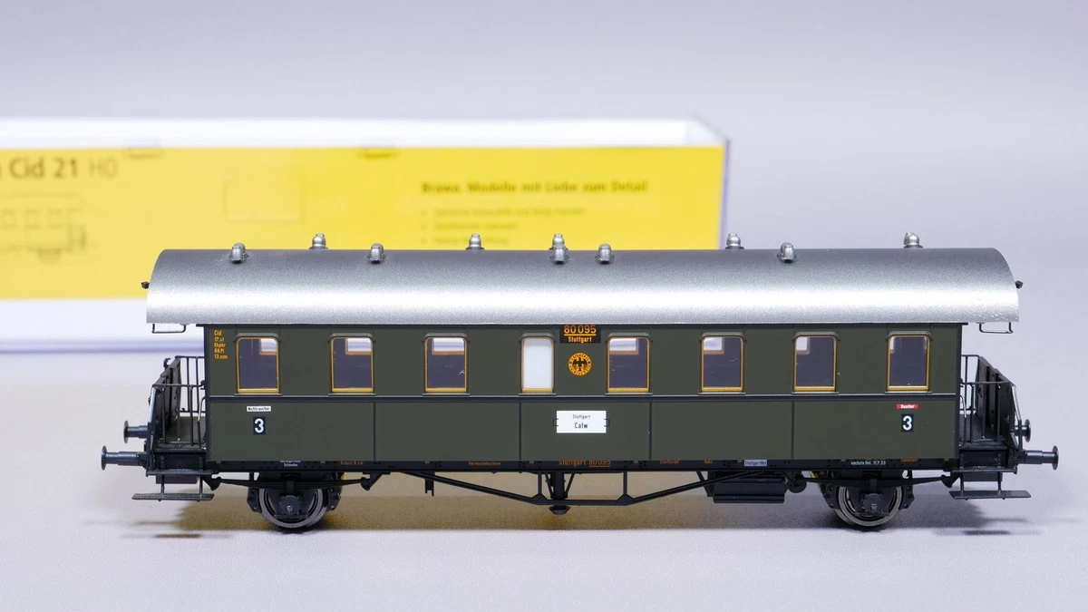 H0 DC Brawa 45761 Personenwagen 3. Kl. Cid21 80 095 Stuttgart DRG OVP #YÜ_1127