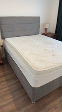 King Size Divan Bed Base And Mattress With 2 Large Storage Drawers & Headboard