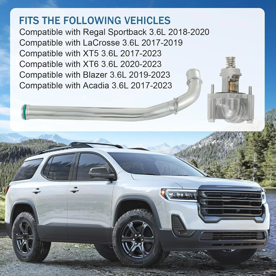 New Thermostat Housing Assembly for 2017-2023 Cadillac XT5 XT6 GMC Acadia 3.6L - Image 4 of 4