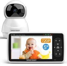 SmartBaby Baby Monitor 720P 5" HD Display Video Baby Monitor with Camera and Aud