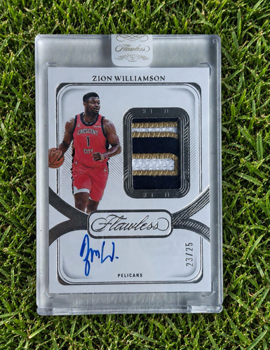 2023-24 Flawless Zion Williamson Patch Auto /25 Vertical Game Worn Sealed 