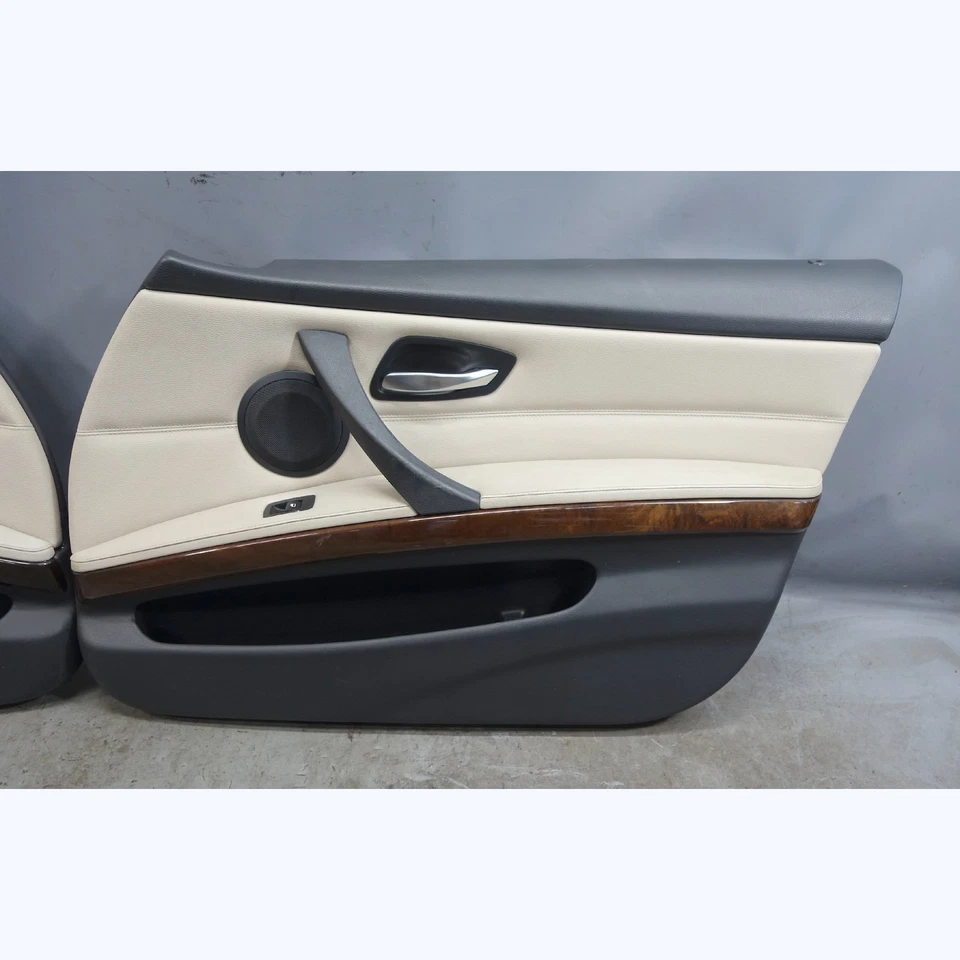 09-11 BMW E90 E91 Serie 3 4 Puertas Frontal Interior Puerta Panel Par Oyster Beige Fabricante de Equipo Original Foto 2 de 4