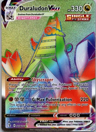 Duraludon VMAX (Secret) Secret Rare SWSH07: Evolving Skies 219/203 NM