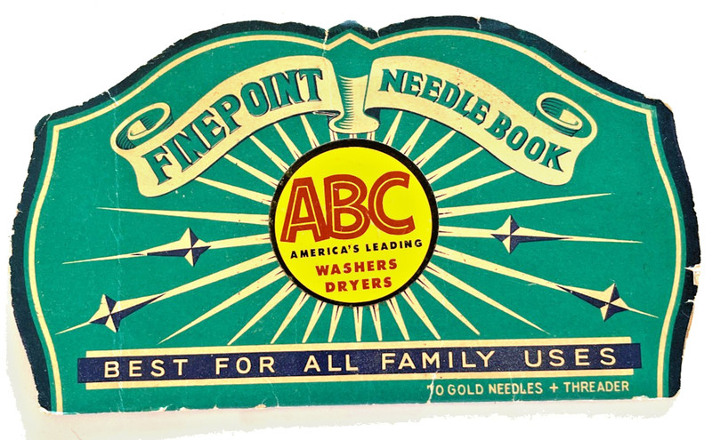 FinePoint ABC Vintage Antique Promotional Sewing Needle Book Advertising Card