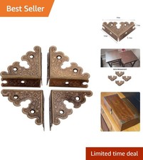 4Pcs Antique Bronze Decorative Corner Protectors for Elegant Furniture Safety