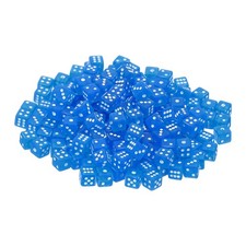 200Pcs Mini Dice 5mm/0.2" Acrylic Game Dot Square Dice Clear Sky Blue/White