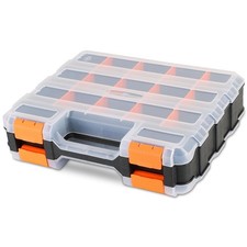 Small Parts Organizer Storage Case Tools Box Organizer 34-Compartments Double