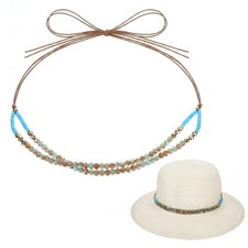 Cowboy Hat Band for Women Men,Handmade Western Leather Hatbands, Turquoise Beads