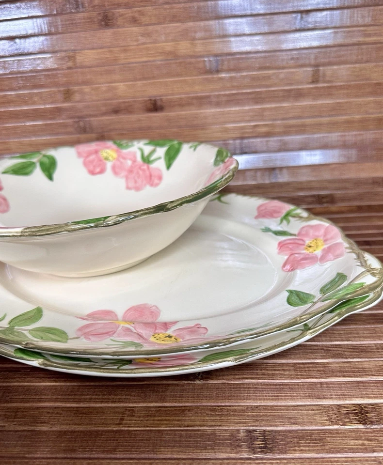 Juego de servir 3 platos 2 cuencos vegetales True Vintage Franciscan Desert Rose EE. UU. Foto 4 de 4