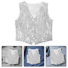 Dance Performance Outfits Girls Little Sequin Vest Boys Jazz Costume Kids