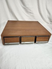 Studio II Cassette Tape Storage VTG 3 Drawer 45 Audio Case Faux Wood Grain EUC