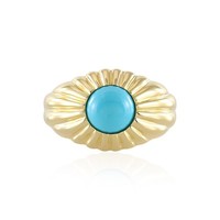 Cavill Ring Damen 1,26Ct TüRkis Silber 925 Gold Vergoldet BlüTenblatt