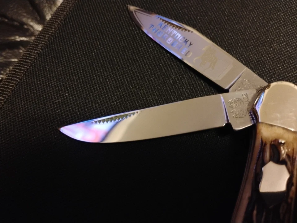 Faca de bolso Bulldog Kentucky Thorobred Solingen Alemanha osso cabeça de cobre - Imagem 3 de 4