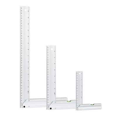 L Square 3pc, Try Square, 90 Degree Measuring Tools w/Bubble Levels, Machinis...