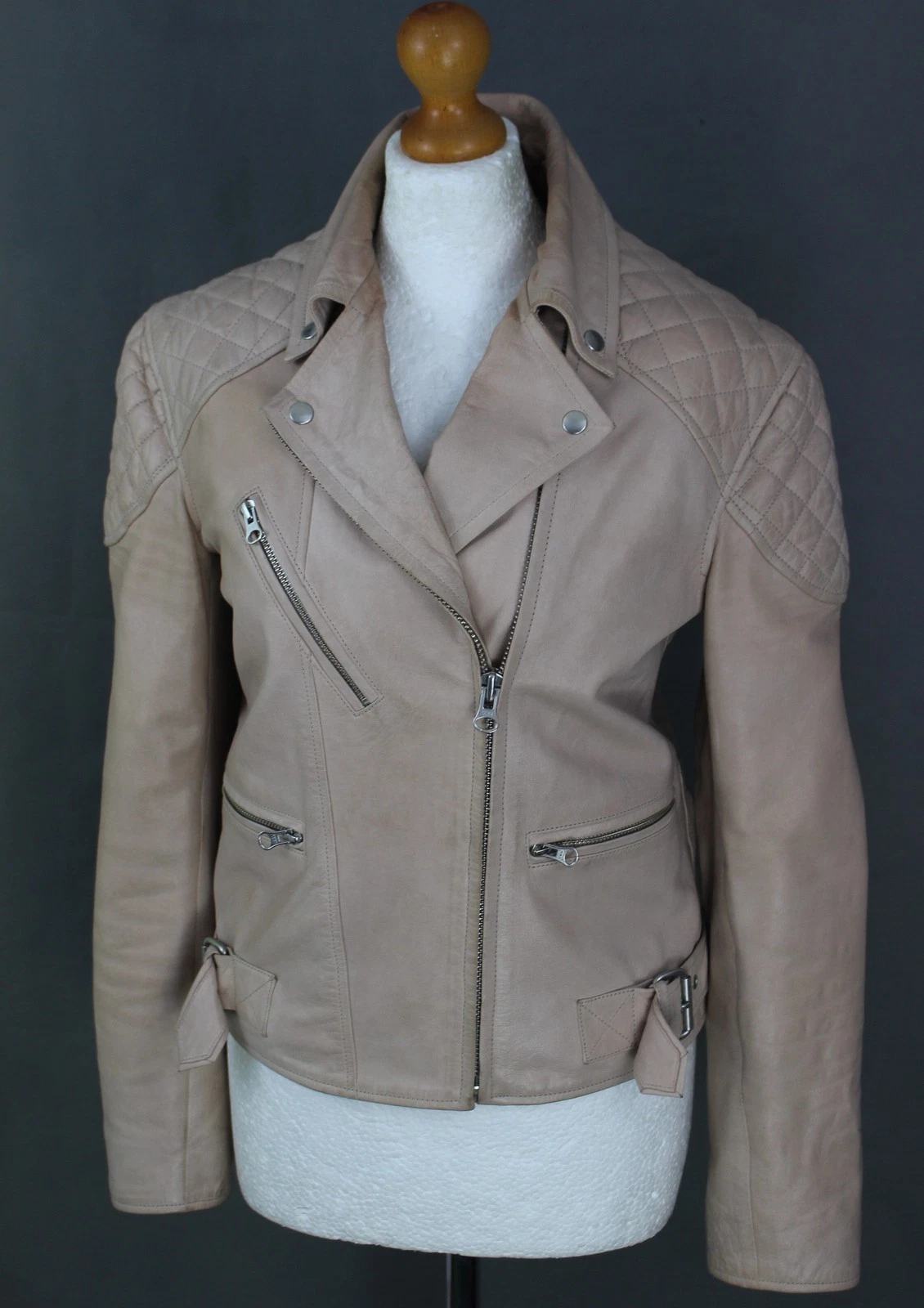 ALEXANDER MCQUEEN GIACCA CAPPOTTO IN PELLE Donna Taglia IT 38 UK 6