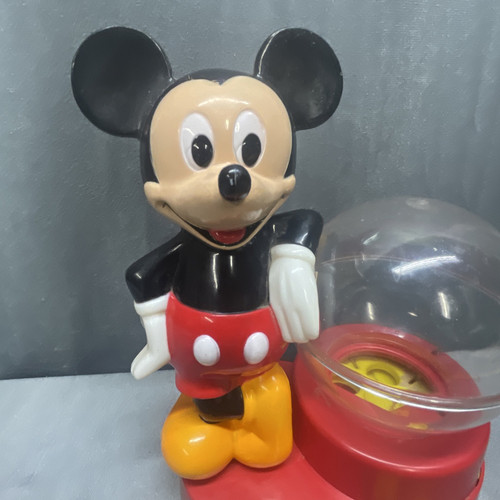 Vintage Disney Mickey Mouse Bank Gumball Machine Complete W/ Bottom & Key Works - Picture 2 of 24