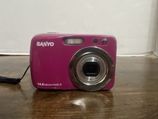 Cámara digital Sanyo VPC S1414 rosa 14,0 MP PROBADA FUNCIONANDO