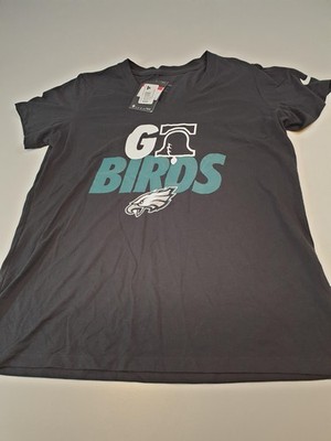 Philadelphia Eagles Shirt Womens Large Black NFL Football Nike Go Birds Tee