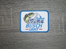 Busch Light Bass Fishing Vintage Style Embroidered Iron On Patch  3.25" x 2.5"