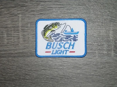 Busch Light Bass Fishing Vintage Style Embroidered Iron On Patch 3.25" x 2.5"