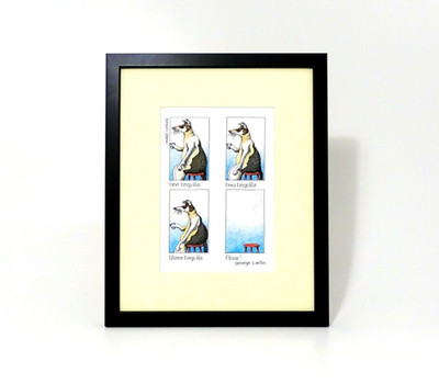 Simon Drew Tequila lustiger Wanddruck signiert gerahmt Trinkgeschenk Hund Kunst