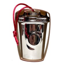 Starbucks Shiny Silver Dot Hanging Ceramic Ornament Coffee To go Solo Cup 2014
