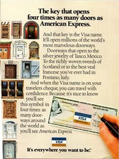Visa Everywhere you want to be Original Vintage Print Ad