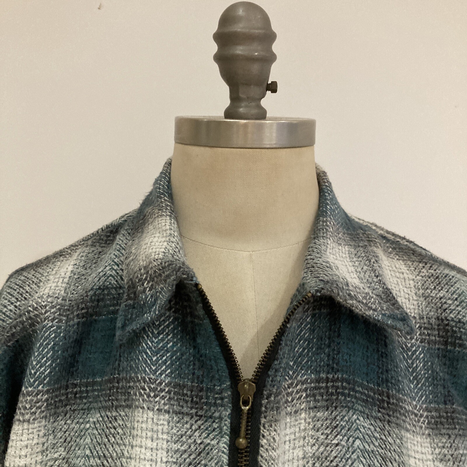 Vintage 1950s "Paragraff" Checked Rockabilly Zip-up Jacket, 23.5" pit to pit 2
