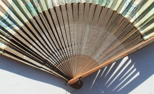 Vintage Antique 1900s Women's Hand Painted Floral Hand Held Fan - Picture 4 of 5
