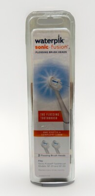 waterpik sonic-fusion flossing brush heads 2 count scuffed box