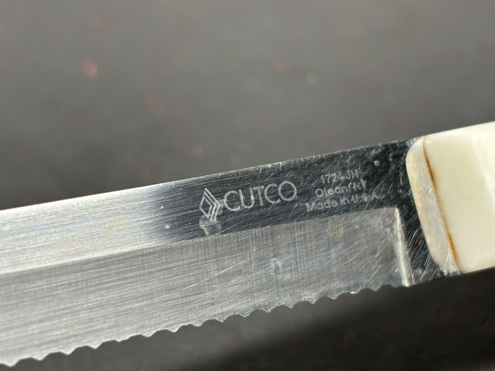 Cutco Bread Knife 1724 JH Pearl White Handle Serrated Blade Edge Slicer eBay