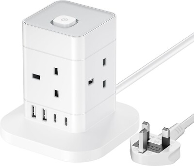 Würfel Verlängerungskabel mit USB-Slots, Hotimy 4-fach Mehrfachstecker Verlängerungsbuchse mit